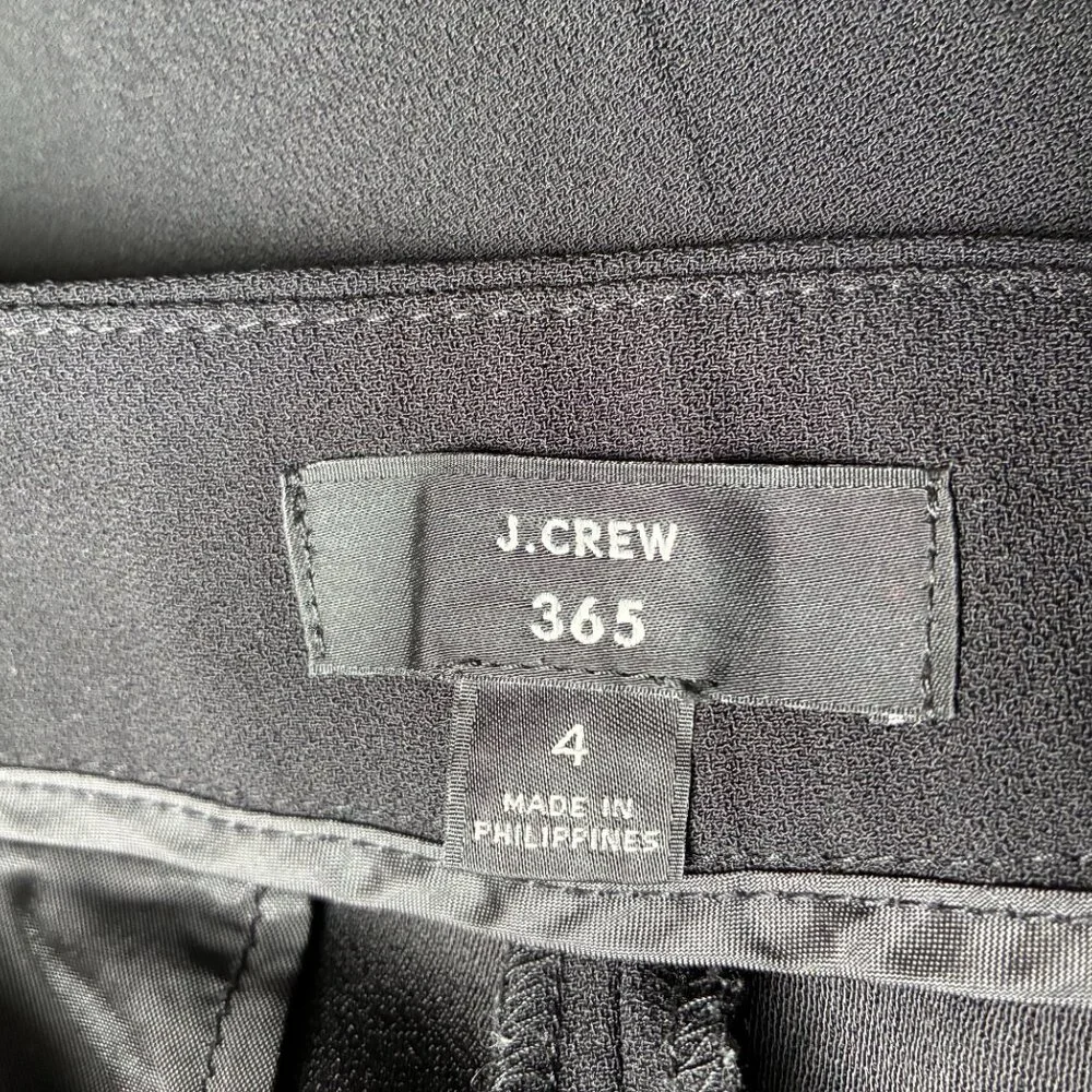 J. Crew Black French Girl Slim Crop Pant in 365 Crepe - Size 4